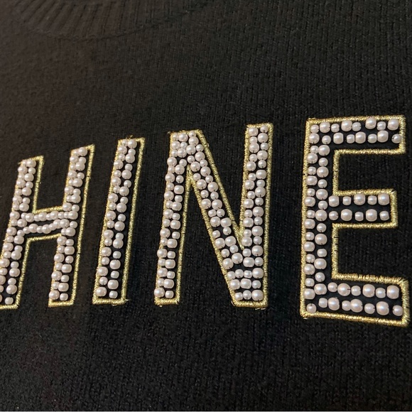 Black Size Large Graphic Beaded Sweater - Picture 3 of 7